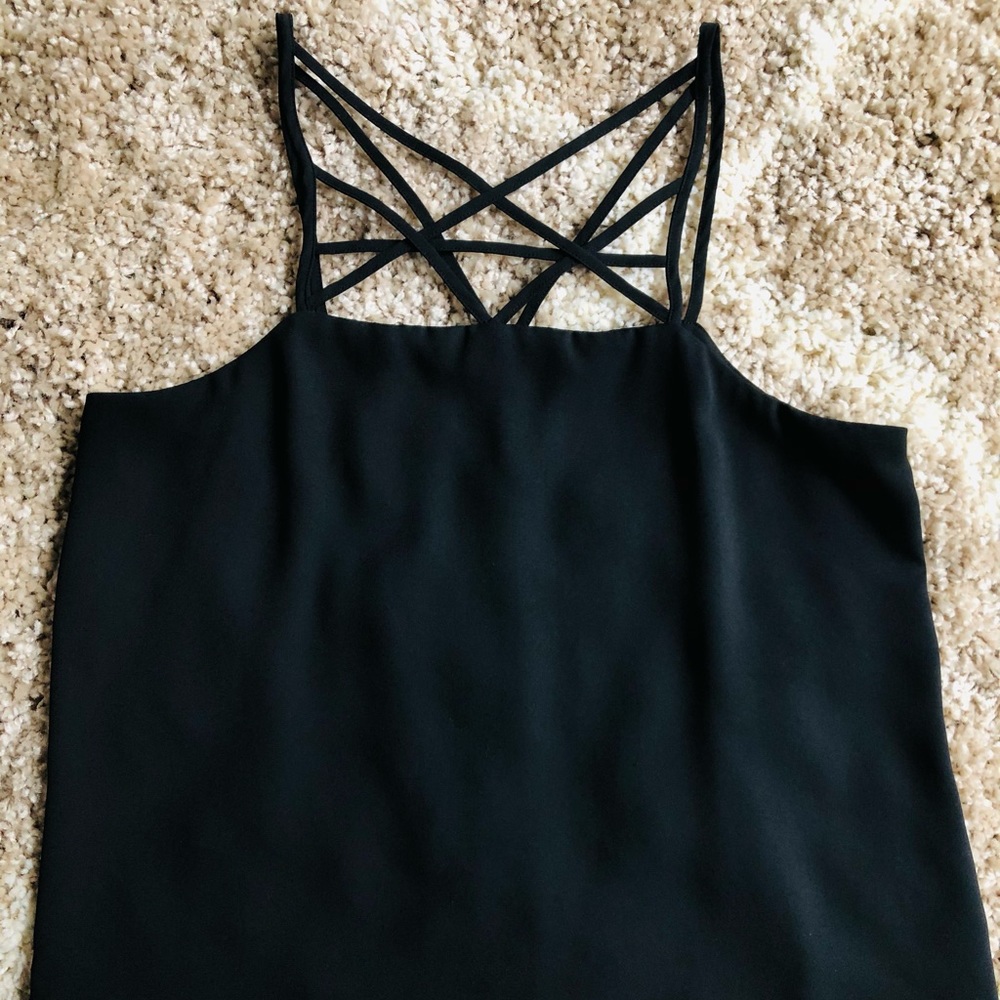 Strappy black tank top